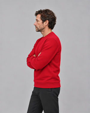 TACVASEN Tomato Red Men's Sherpa Lined Sweatshirt Warm Heavyweight Fleece Pullover