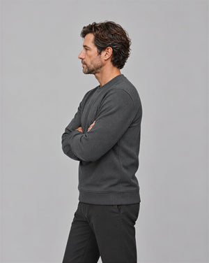 TACVASEN Dark Grey Men's Sherpa Lined Sweatshirt Warm Heavyweight Fleece Pullover