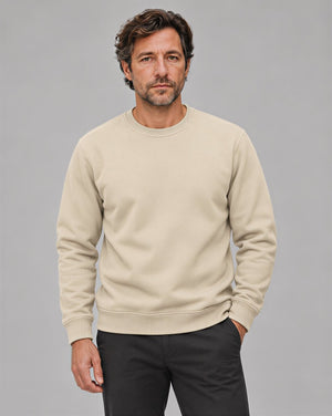 TACVASEN Light Khaki Men's Sherpa Lined Sweatshirt Warm Heavyweight Fleece Pullover