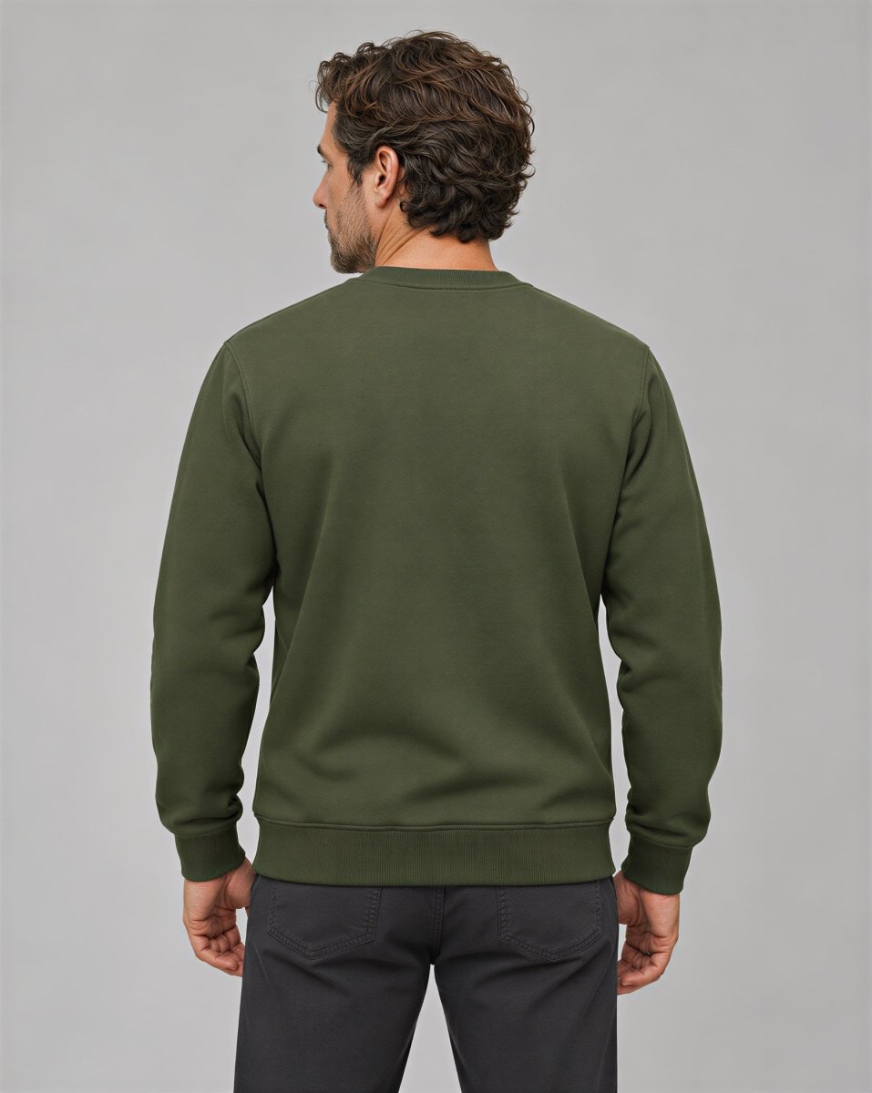 TACVASEN Army Green Men's Sherpa Lined Sweatshirt Warm Heavyweight Fleece Pullover