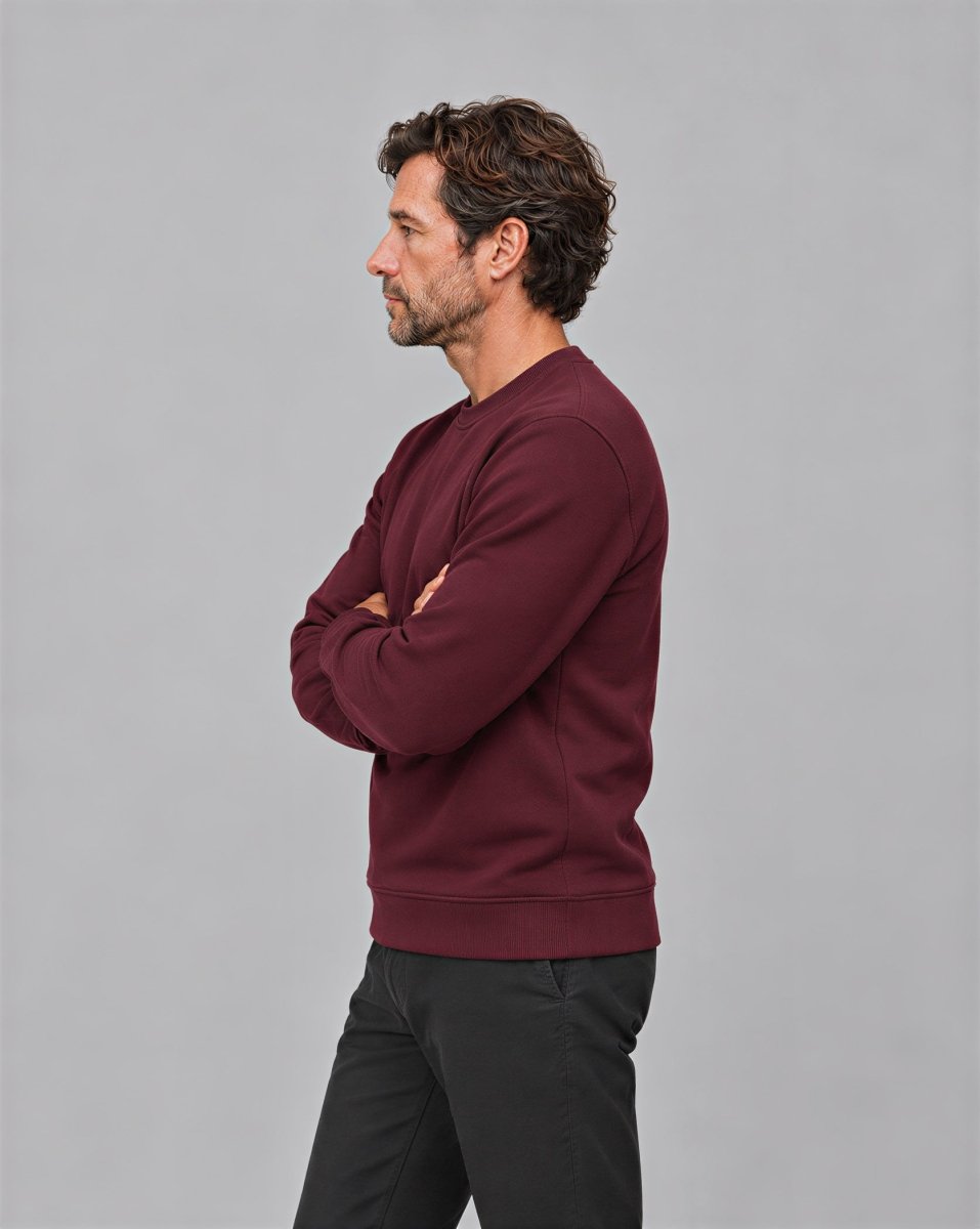 TACVASEN Wine Red Men's Sherpa Lined Sweatshirt Warm Heavyweight Fleece Pullover