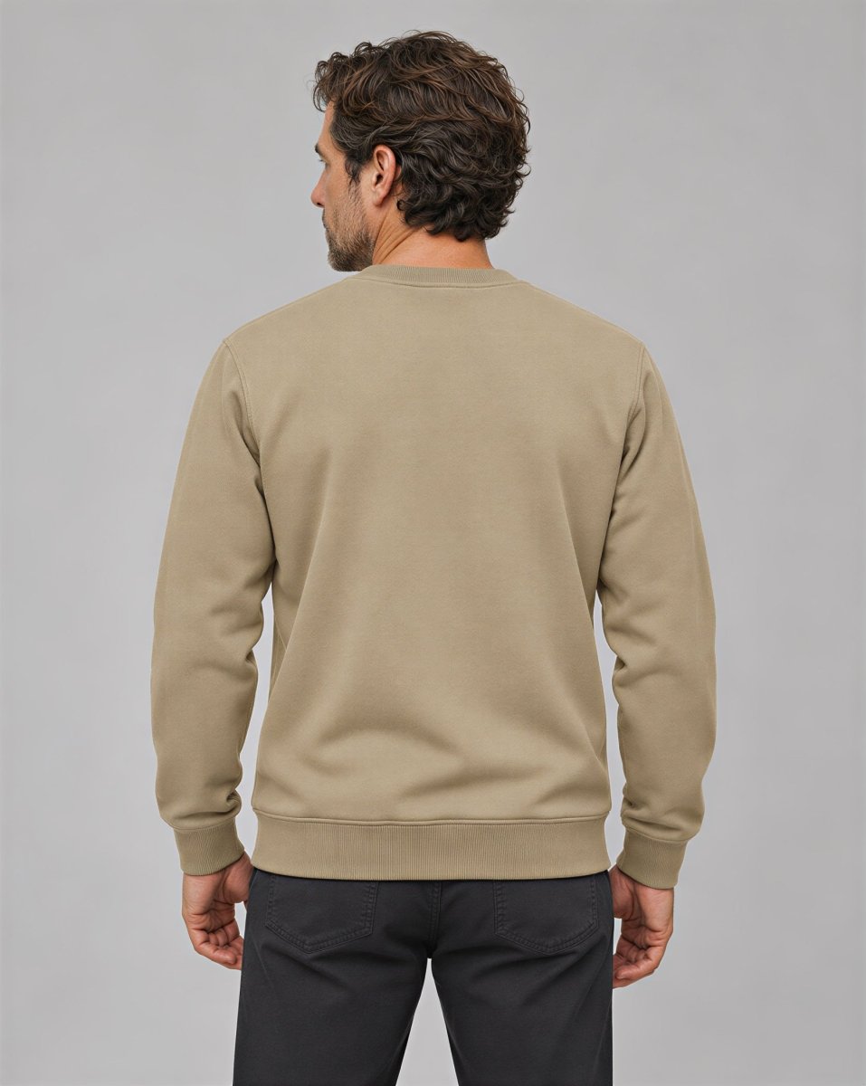 TACVASEN Khaki Men's Sherpa Lined Sweatshirt Warm Heavyweight Fleece Pullover