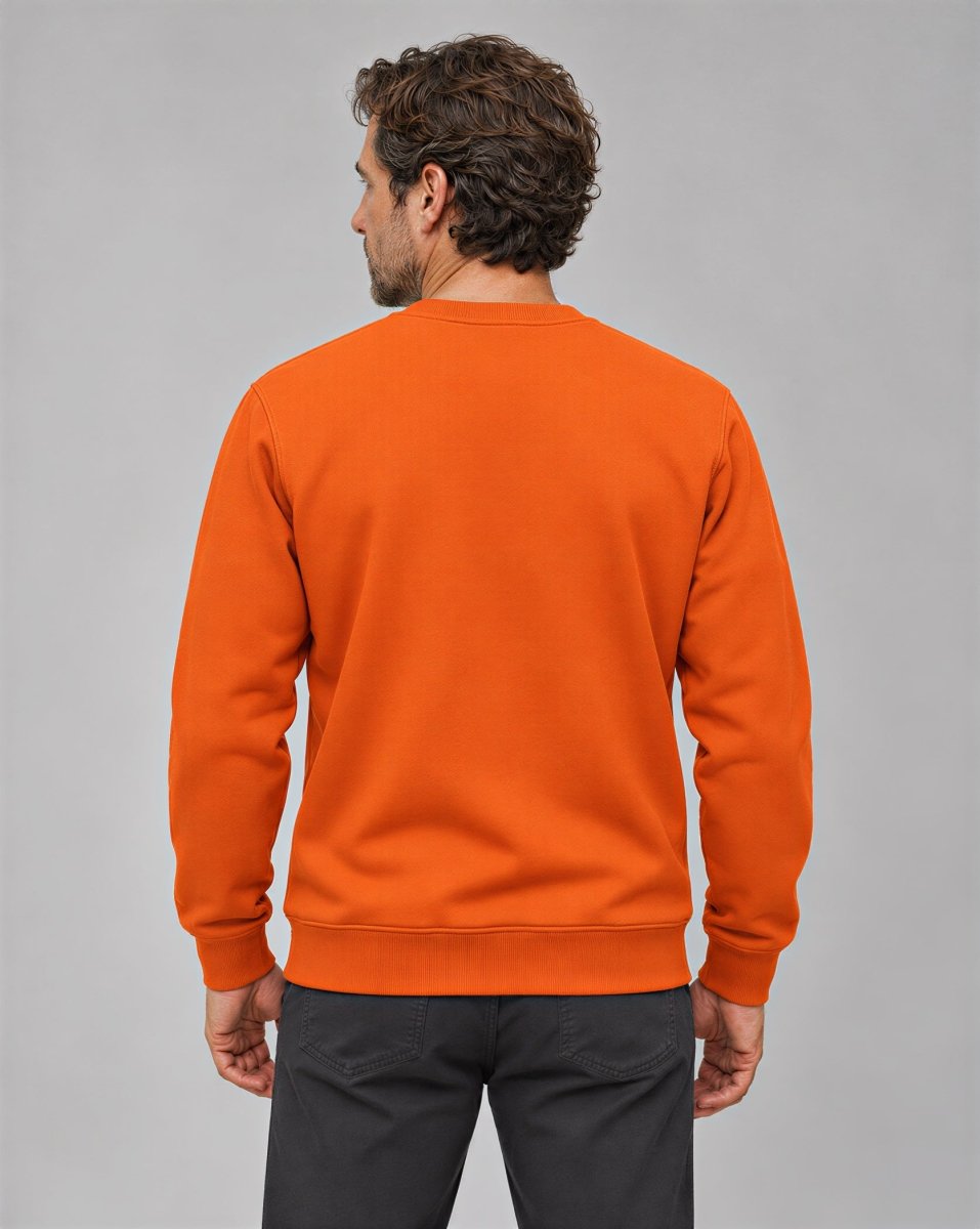 TACVASEN Orange Men's Sherpa Lined Sweatshirt Warm Heavyweight Fleece Pullover