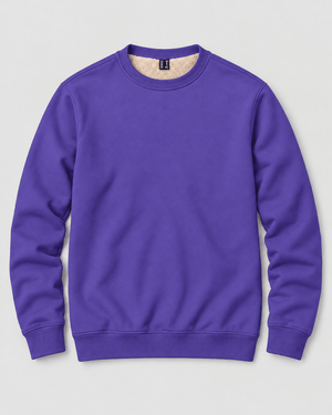 TACVASEN Purple Men's Sherpa Lined Sweatshirt Warm Heavyweight Fleece Pullover