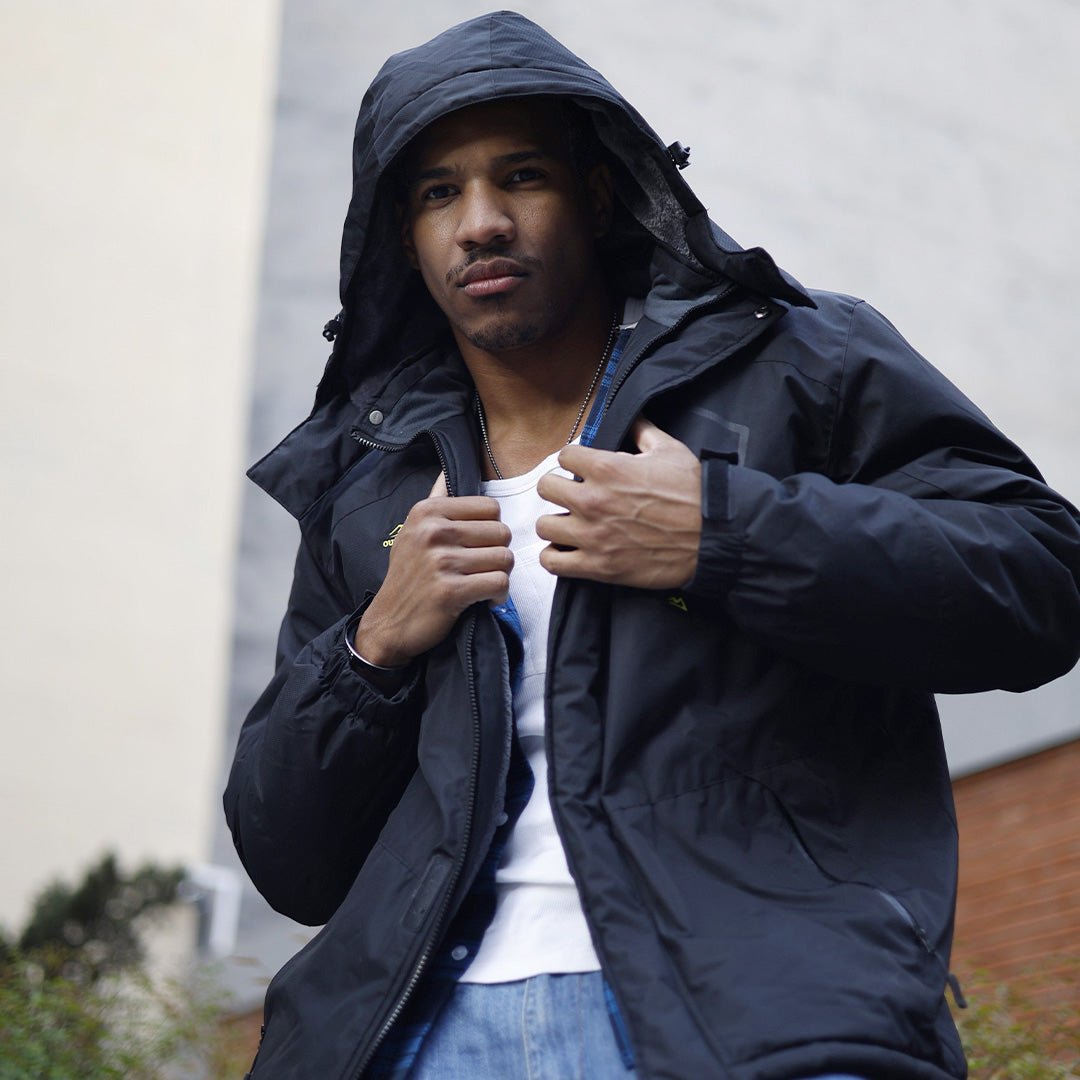 TACVASEN Black Insulated Fleece Lined Winter Snow Jacket