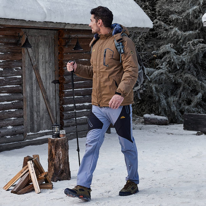Men's Skiing Snow Pants Fleece Lined Waterproof Pants Winter Insulated - Men's Cargo Pants