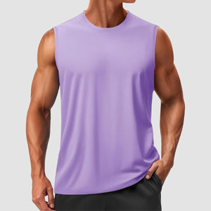 TACVASEN Light Purple Men's Sleeveless Shirt Quick Dry UPF 50+ Gym Tank Top