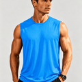 TACVASEN Azure Men's Sleeveless Shirt Quick Dry UPF 50+ Gym Tank Top