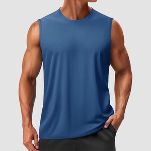 TACVASEN Blue Grey Men's Sleeveless Shirt Quick Dry UPF 50+ Gym Tank Top