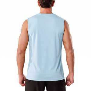 TACVASEN Light Lake Blue Men's Sleeveless Shirt Quick Dry UPF 50+ Gym Tank Top
