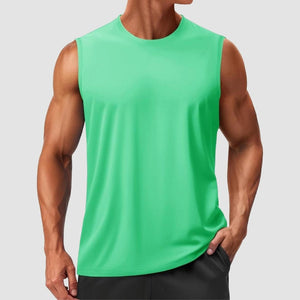 TACVASEN Mint Green Men's Sleeveless Shirt Quick Dry UPF 50+ Gym Tank Top