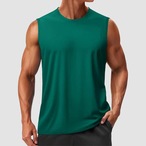 TACVASEN Emerald Green Men's Sleeveless Shirt Quick Dry UPF 50+ Gym Tank Top