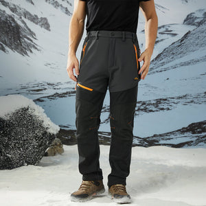 TACVASEN Grey Black Men's Snow Hiking Water - Resistant Ski Fleece Lined Pants