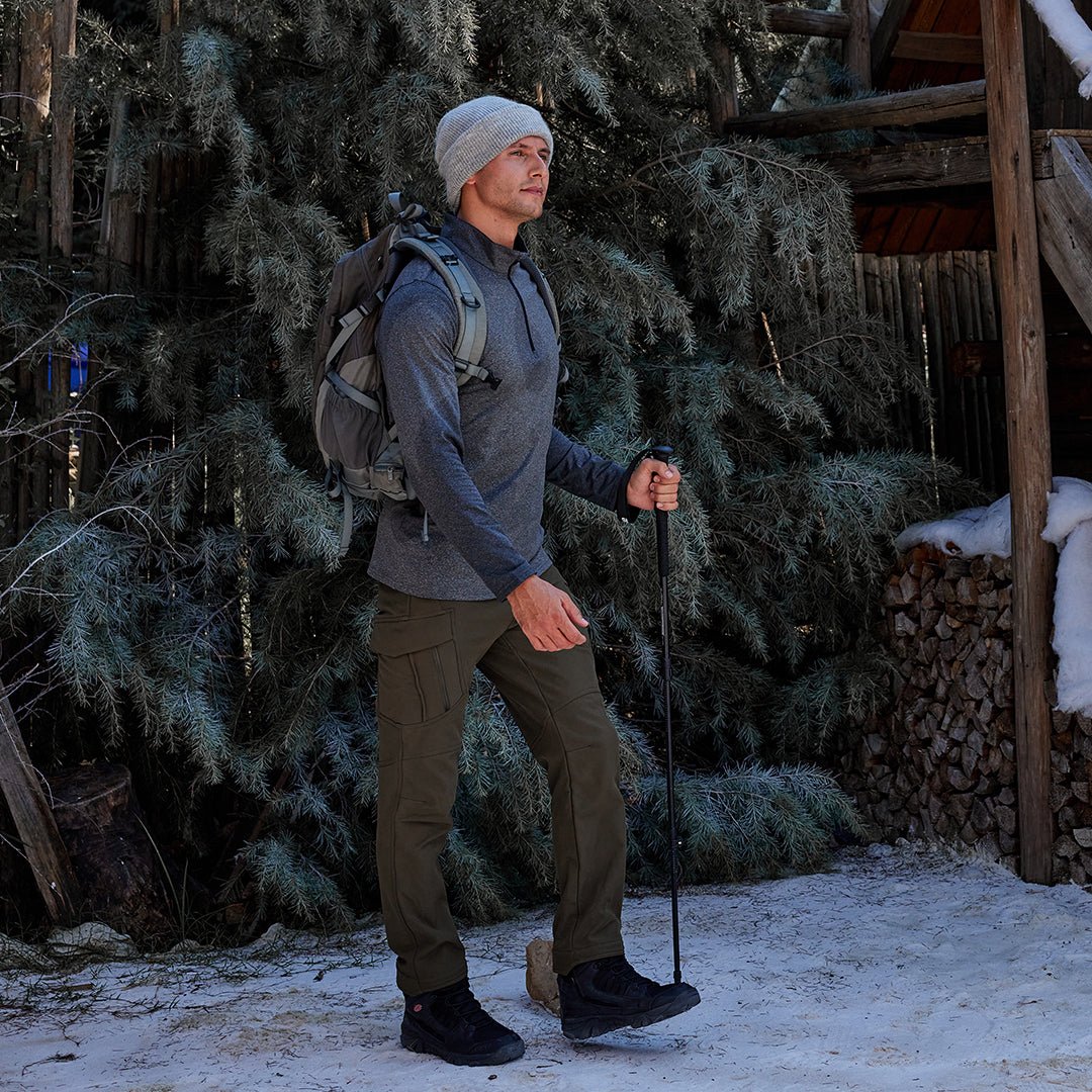 TACVASEN Black Men's Softshell Ski Tactical Military Hiking Pants
