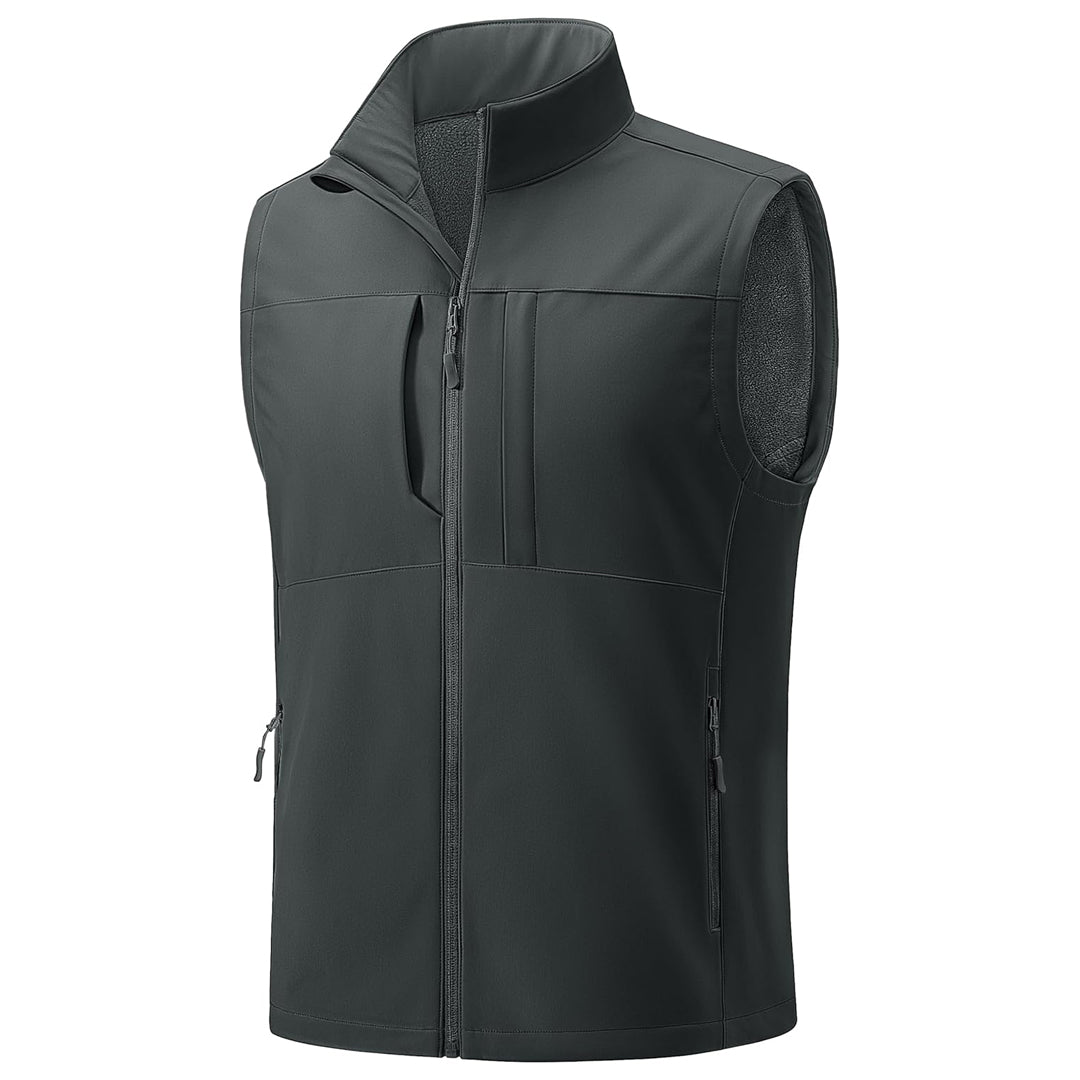 TACVASEN Dark Grey Softshell Vest Windproof Waterproof Lightweight Jacket