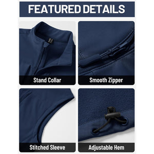 Men's Softshell Vest Windproof Waterproof Lightweight Jacket - AT25M3347