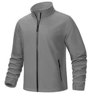 TACVASEN Light Grey Men's Softshell Windproof Waterproof Coats Hiking Jackets