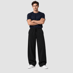 TACVASEN Black Men's Solid Color Versatile Casual Pants