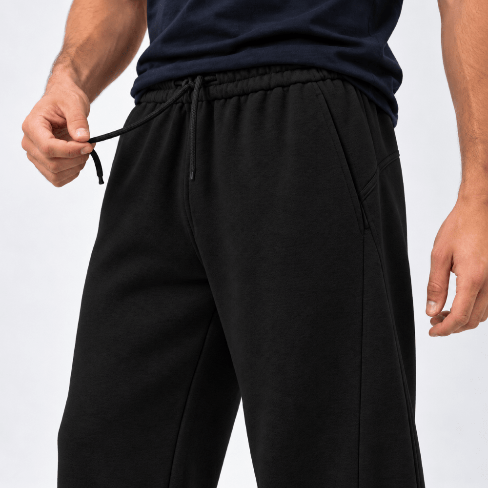 TACVASEN Black Men's Solid Color Versatile Casual Pants