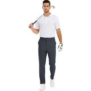 TACVASEN Dark Grey Men's Stretch & Lightweight Classic Fit Golf Pants