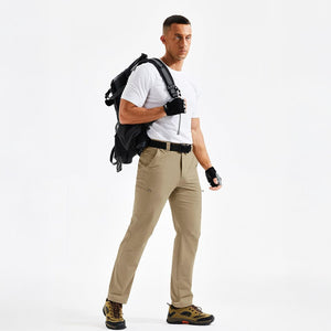 TACVASEN Khaki Men's Stretch Quick Dry Hiking Cargo Pants