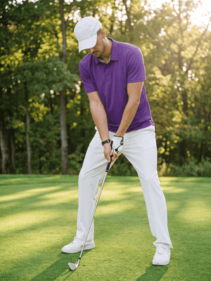 TACVASEN Purple Men's Summer Golf Polo Breathable Functional Shirt
