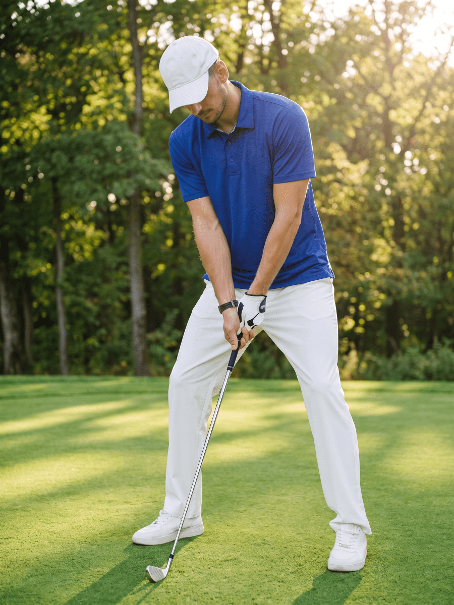 TACVASEN Bright Blue Men's Summer Golf Polo Breathable Functional Shirt