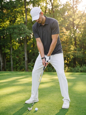 TACVASEN Dark Grey Men's Summer Golf Polo Breathable Functional Shirt