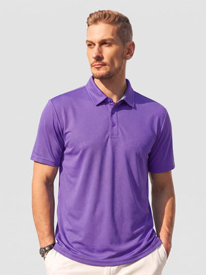 TACVASEN Light Purple Men's Summer Golf Polo Breathable Functional Shirt