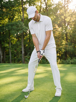 TACVASEN White Men's Summer Golf Polo Breathable Functional Shirt