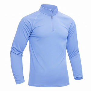 TACVASEN Light Blue Men's Sun Protection Quick Dry Stand Collar UV Shirts