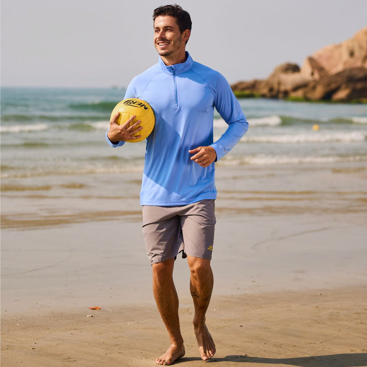Men's Sun Protective Quick - Dry Stand Collar UV Long Sleeve Shirts - Men's Running Shirts