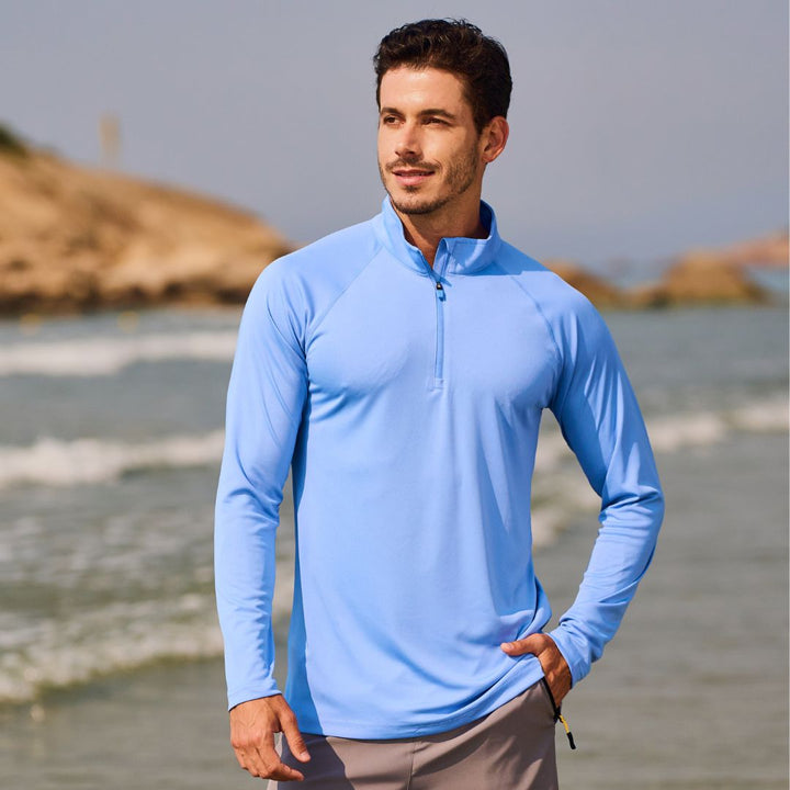 Men's Sun Protective Quick - Dry Stand Collar UV Long Sleeve Shirts - Men's Running Shirts