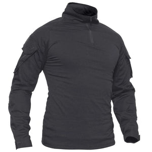 TACVASEN Dark Grey Men's Tactical Military Long Sleeves Shirt