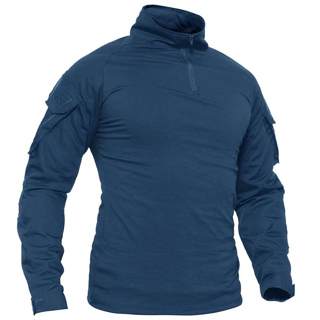 Men's Tactical 1/4 Zip Assault Design Combat Shirt - TACVASEN