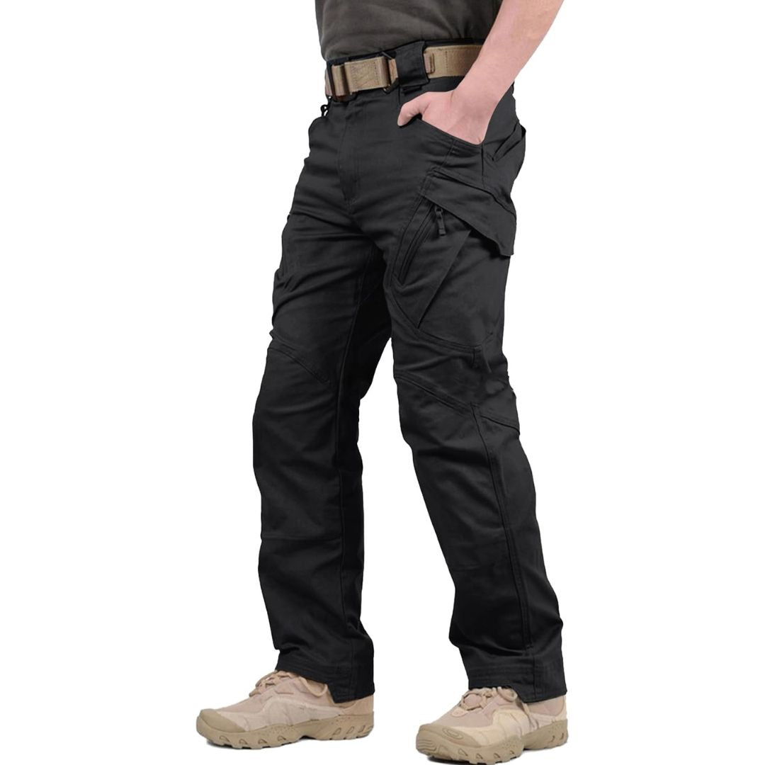 TACVASEN Black Men's Tactical Cargo Pants Lightweight Stretch Cotton 9 Pockets Outdoor