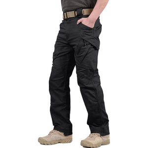 TACVASEN Black Men's Tactical Cargo Pants Lightweight Stretch Cotton 9 Pockets Outdoor