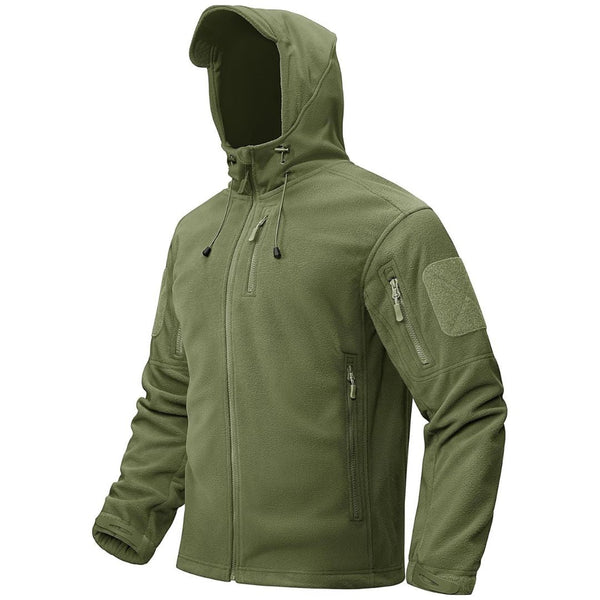 TACVASEN Army Green Men's Tactical Fleece Jacket Hoodie Winter Down Jackets