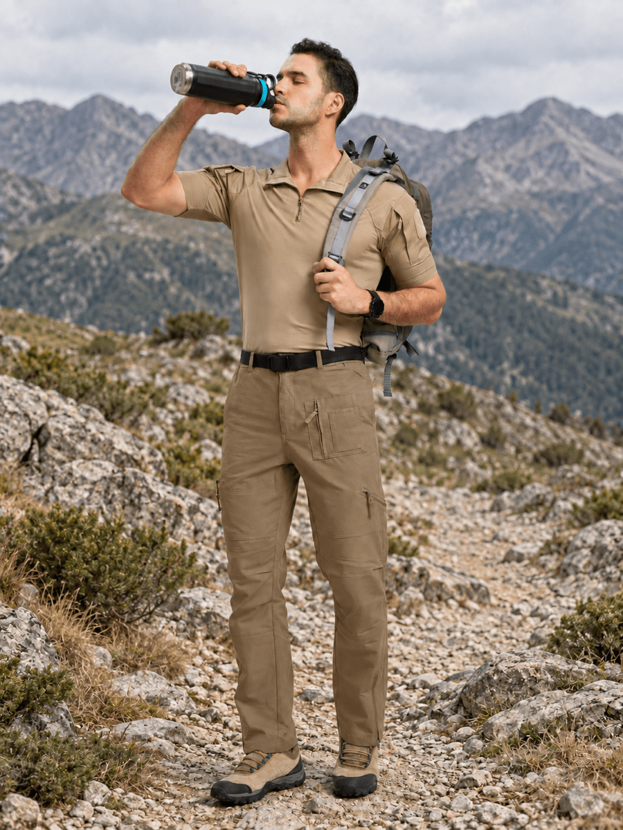 TACVASEN Coyote Brown Men's Tactical Outdoor Ripstop Cargo Pants