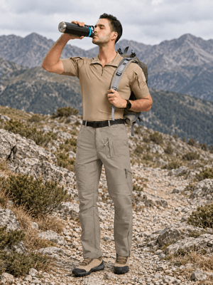 TACVASEN Khaki Men's Tactical Outdoor Ripstop Cargo Pants