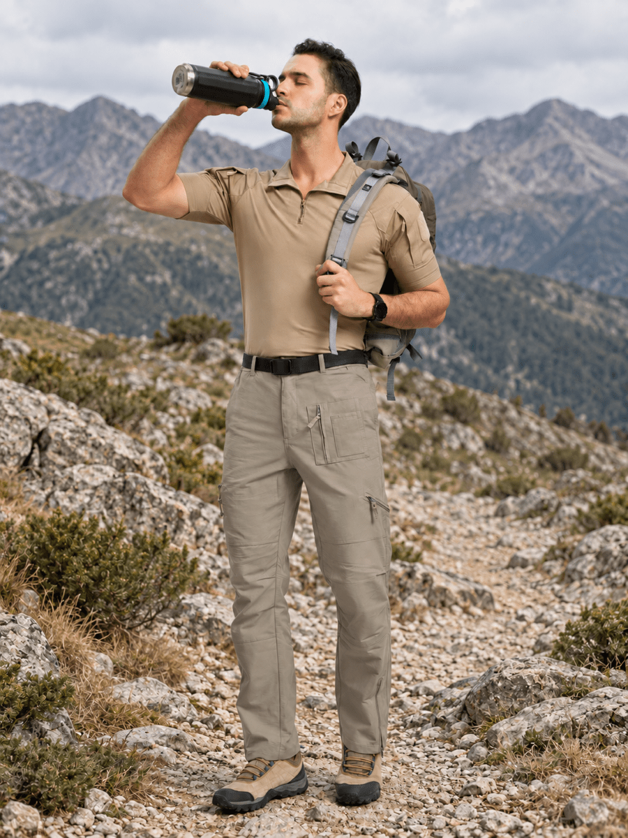 TACVASEN Khaki Men's Tactical Outdoor Ripstop Cargo Pants