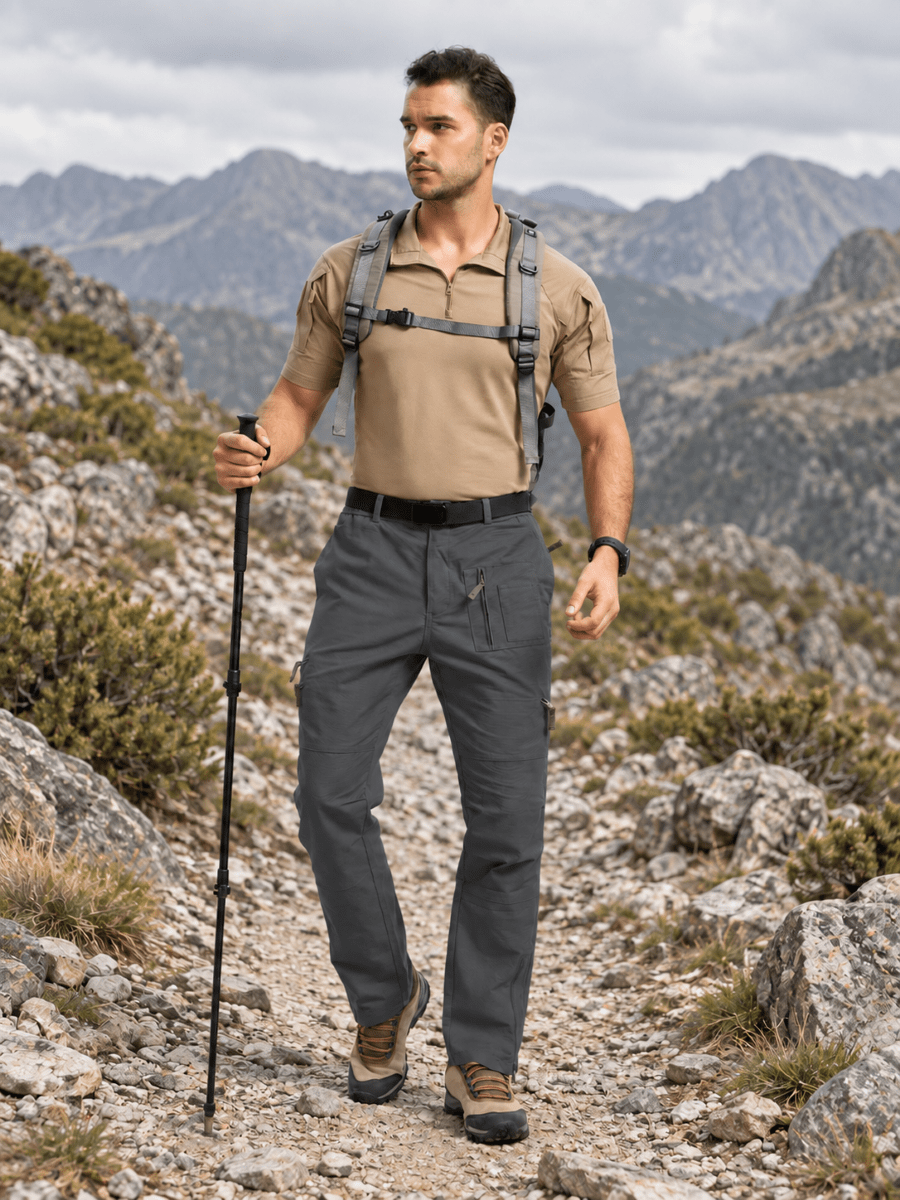 TACVASEN Grey Men's Tactical Outdoor Ripstop Cargo Pants