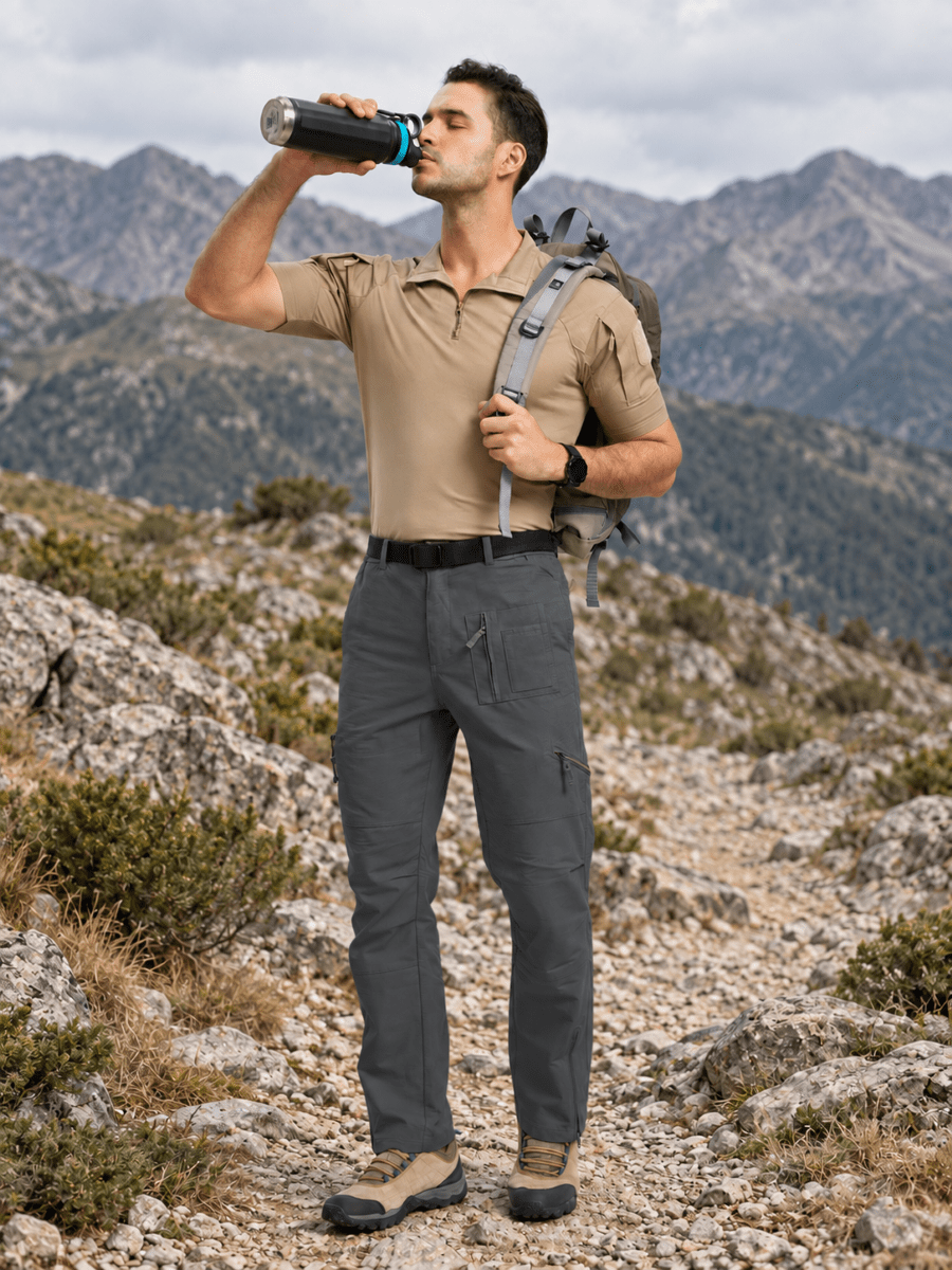 TACVASEN Grey Men's Tactical Outdoor Ripstop Cargo Pants