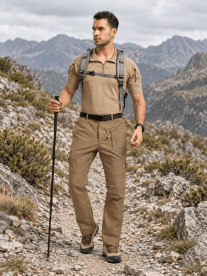 TACVASEN Coyote Brown Men's Tactical Outdoor Ripstop Cargo Pants