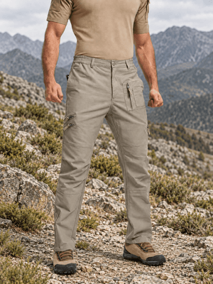 TACVASEN Khaki Men's Tactical Outdoor Ripstop Cargo Pants