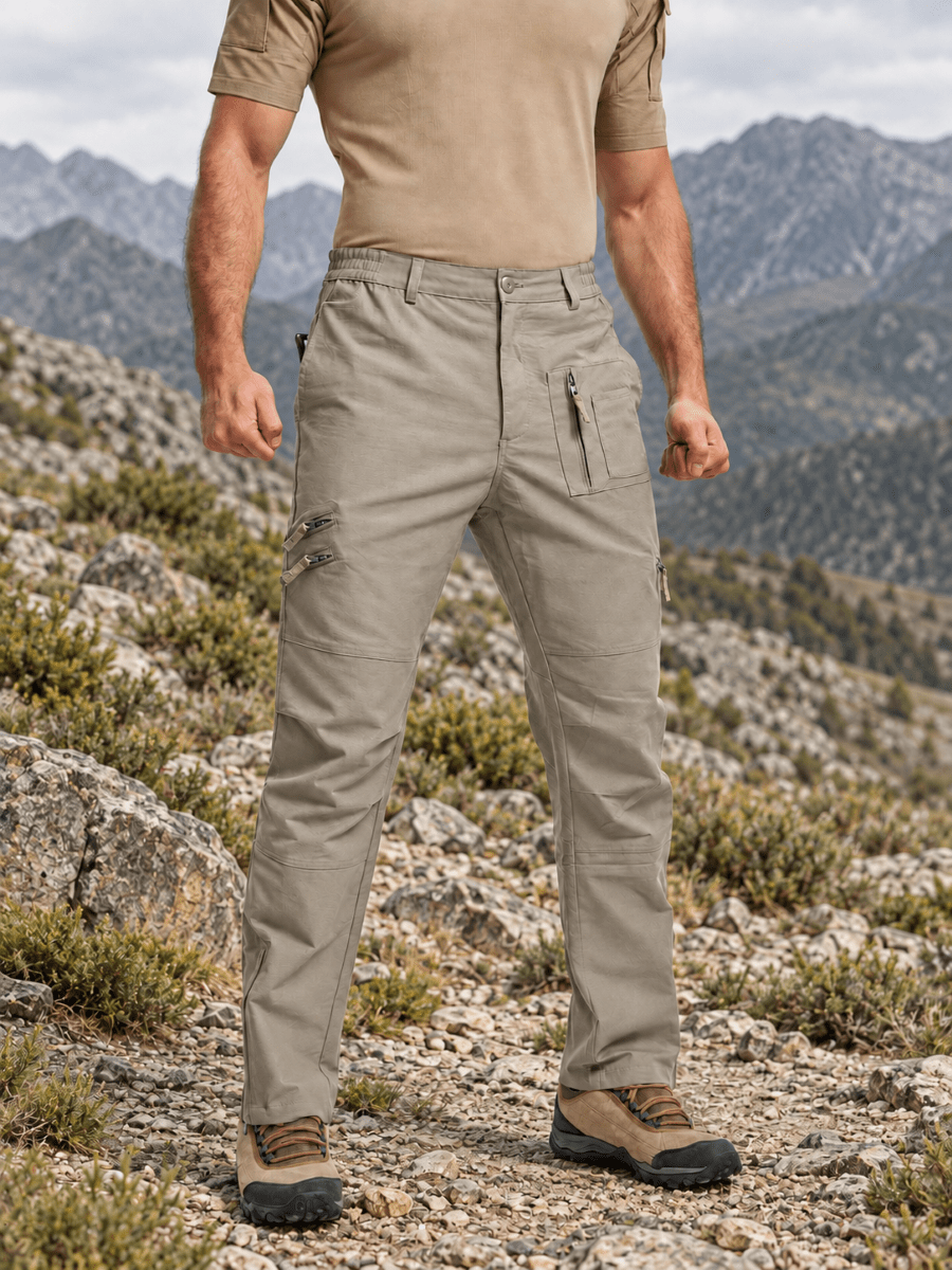 TACVASEN Khaki Men's Tactical Outdoor Ripstop Cargo Pants