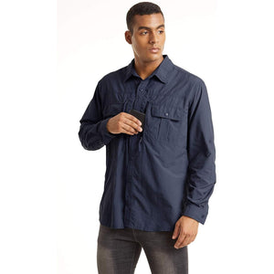 TACVASEN Khaki Men's Tactical UPF Sun Protection Long Sleeve Shirt