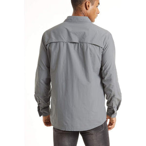 TACVASEN Khaki Men's Tactical UPF Sun Protection Long Sleeve Shirt