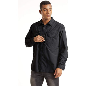 TACVASEN Khaki Men's Tactical UPF Sun Protection Long Sleeve Shirt