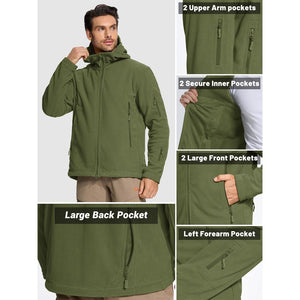 TACVASEN Army Green Men's Tactical Thermal Bomber Coats